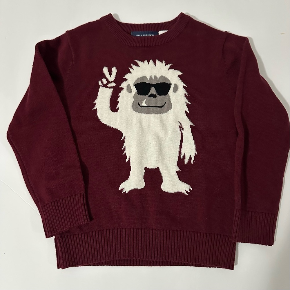 The Children's Place Maroon Yeti Sweater